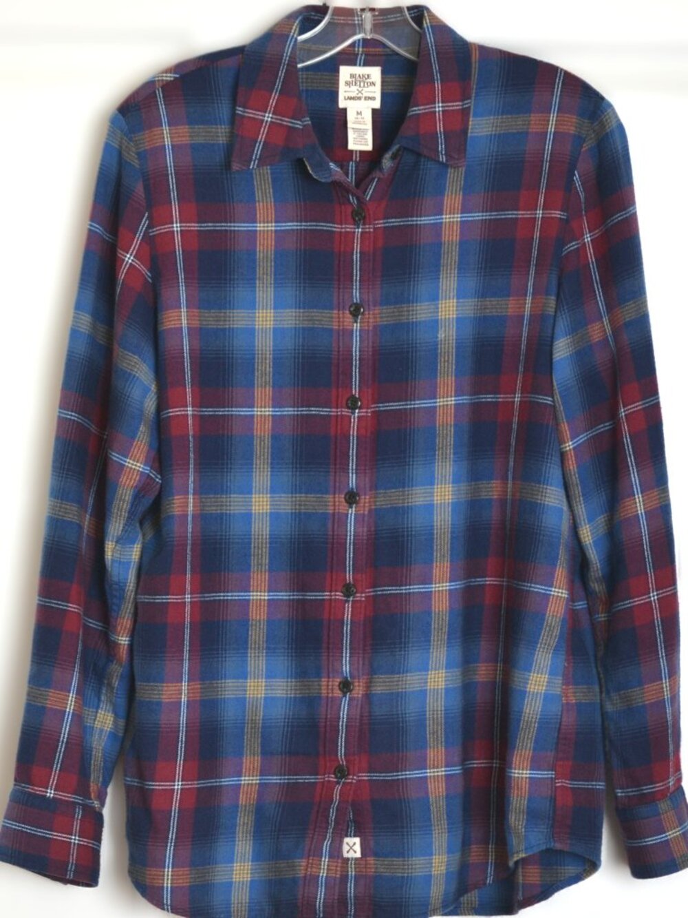 Lands End Blake Shelton Plaid Flannel Shirt Womens Size M